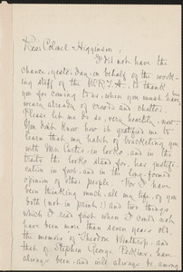 Louise Imogen Guiney autograph letter signed to Thomas Wentworth Higginson, Auburndale, Mass., 24 February 1893