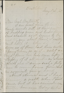 Una Hawthorne autograph letter signed to Thomas Wentworth Higginson, Brattleboro, Vt., 19 May 1868