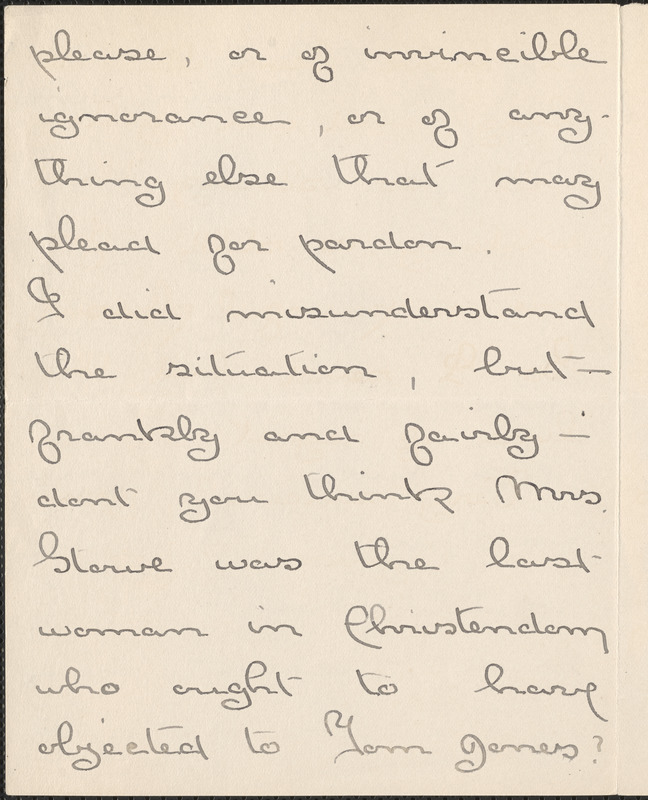 Agnes Repplier autograph letter signed to Thomas Wentworth Higginson, The Swiftwater, Mount Pocono