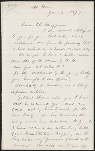 Lucy Stone autograph letter signed to Thomas Wentworth Higginson, 3 January 1873