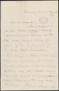 Harriet Beecher Stowe autograph letter signed to Thomas Wentworth Higginson, 24 May 1871