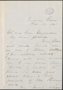 Elizabeth Stuart Phelps Ward autograph note signed to Colonel and Mrs. Thomas Wentworth Higginson, Andover, Mass., 24 February 1868