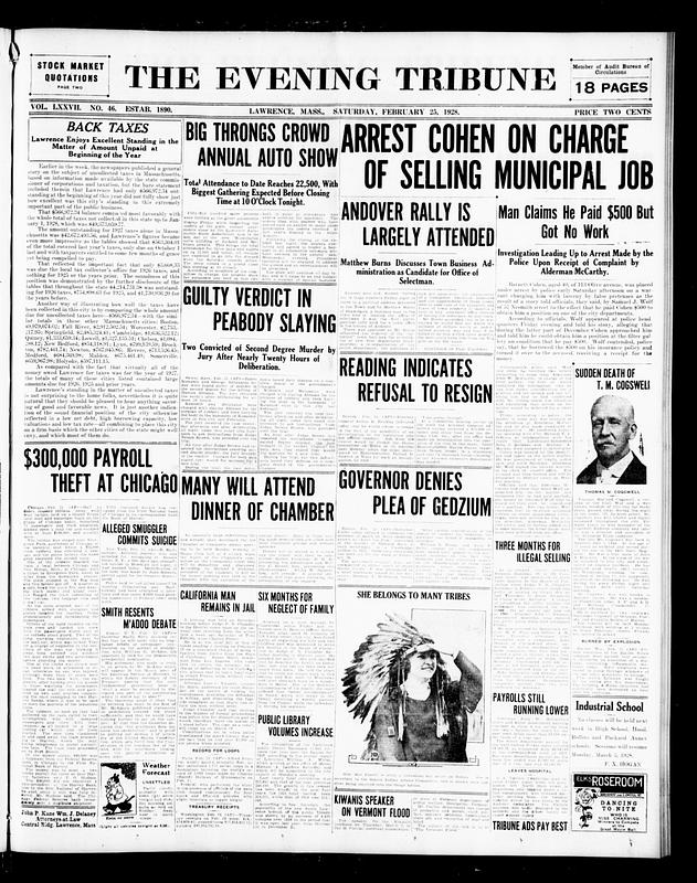 The Evening Tribune. February 25, 1928 - Digital Commonwealth