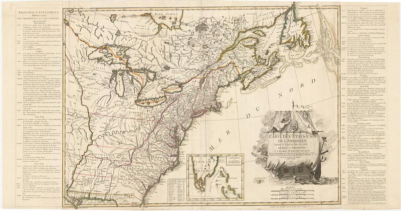 Carte des Etats-Unis de l'Amerique suivant le traité de paix de 1783