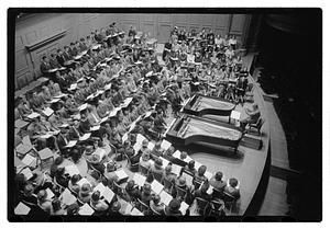 Recording "La Mer" for Victor R.C.A., Dr. K & Boston Symphony Orchestra, also recording mch.