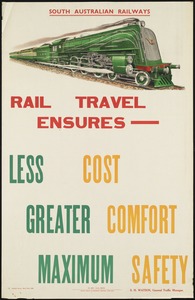 Rail travel ensures--less cost, greater comfort, maximum safety