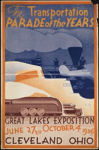 The transportation parade of the years. Great Lakes Exposition, June 27 to October 4, 1936, Cleveland, Ohio