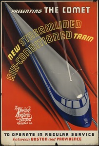 Presenting the comet. New streamlined air-conditioned train