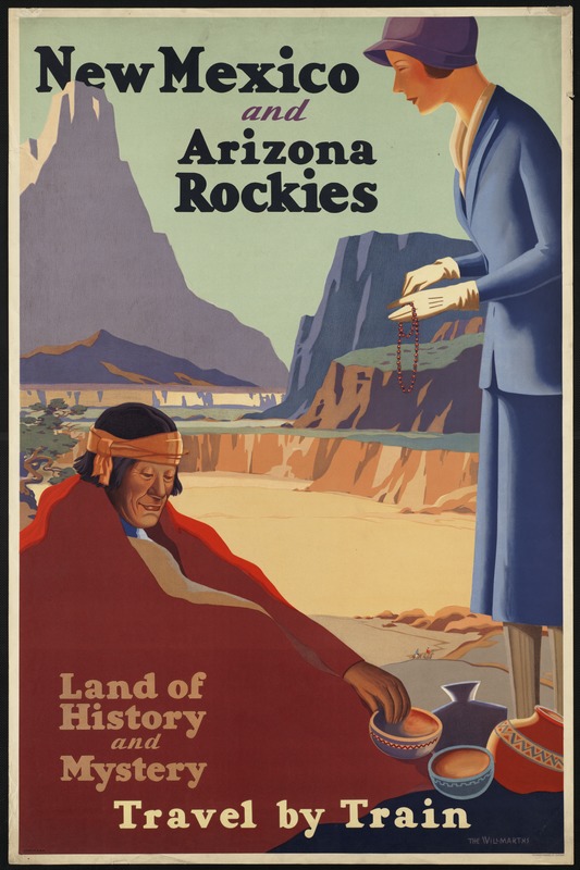 New Mexico and Arizona rockies. Land of history and mystery. Travel by train