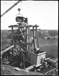 Wachusett Aqueduct, screening gravel, station 211, Section 5, from the west, Berlin, Mass., Oct. 19, 1896