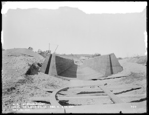 Wachusett Aqueduct, concrete foundation and side walls of aqueduct, station 227, Section 6, Northborough, Mass., Oct. 19, 1896