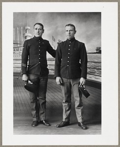 Naval uniforms and backdrop
