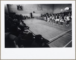 Pep rally held in AHS gymnasium the day before game against Archbishop Williams Samettes