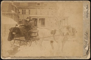 Snow sleigh in front of Edward C. Turner house