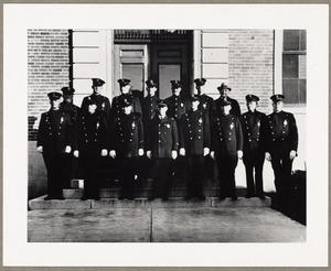 Police in front of station, Central Street