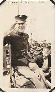 U.S. Marine Dan W. McNamara on way to Washington, D.C. for Army-Marine championship football game, Sept. 17, 1922