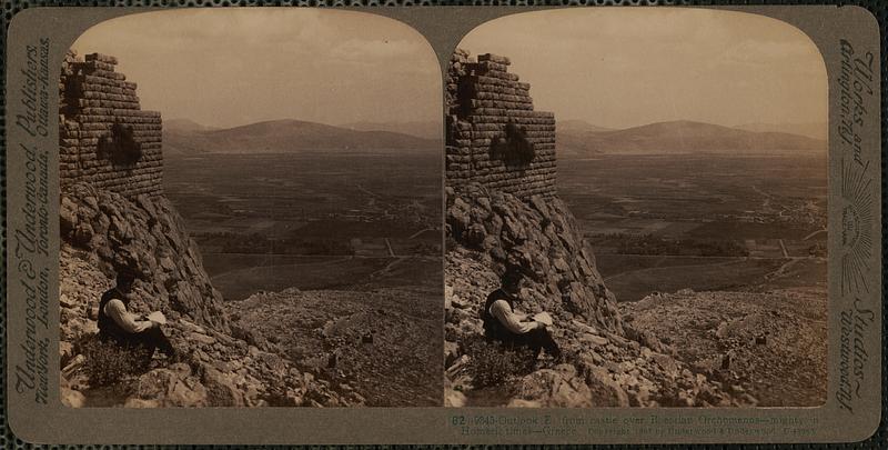 Outlook E. from castle over Boeotian Orchomenos - mighty in Homeric times - Greece