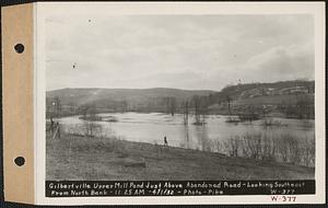 Gilbertville upper mill pond just above abandoned road, looking southeast from north bank of Ware River, Gilbertville, Hardwick, Mass., 11:25 AM, Apr. 1, 1932