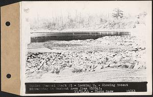 Outlet channel Shaft #1, looking west, show recent rip rapping in washout area, West Boylston, Mass., Nov. 14, 1944