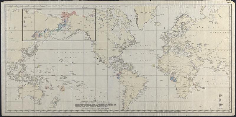Distribution of Bowhead and Humpback Whales based on logbook records - mostly nineteenth century