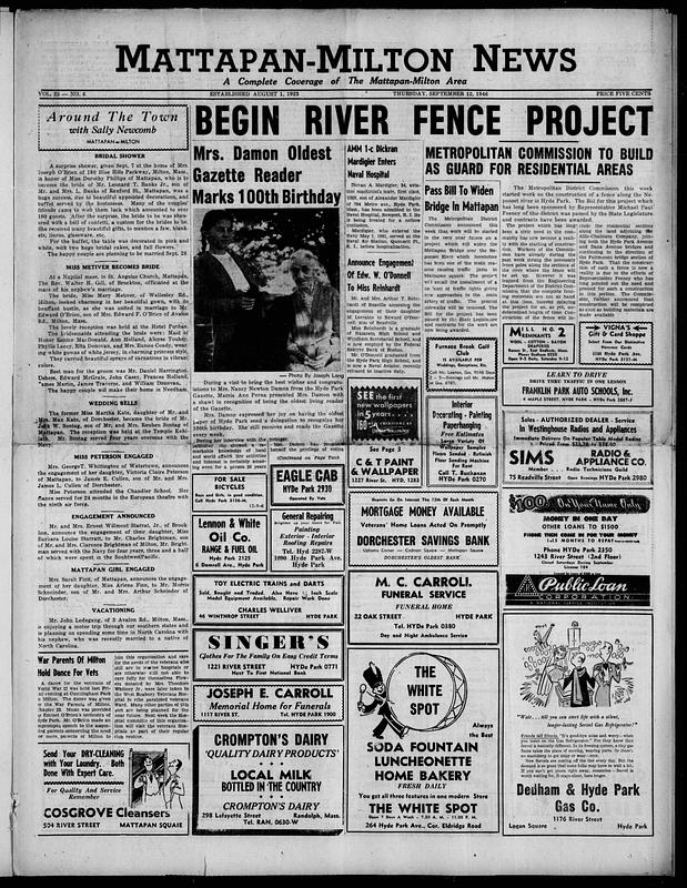 Mattapan-Milton News, September 12, 1946 - Digital Commonwealth