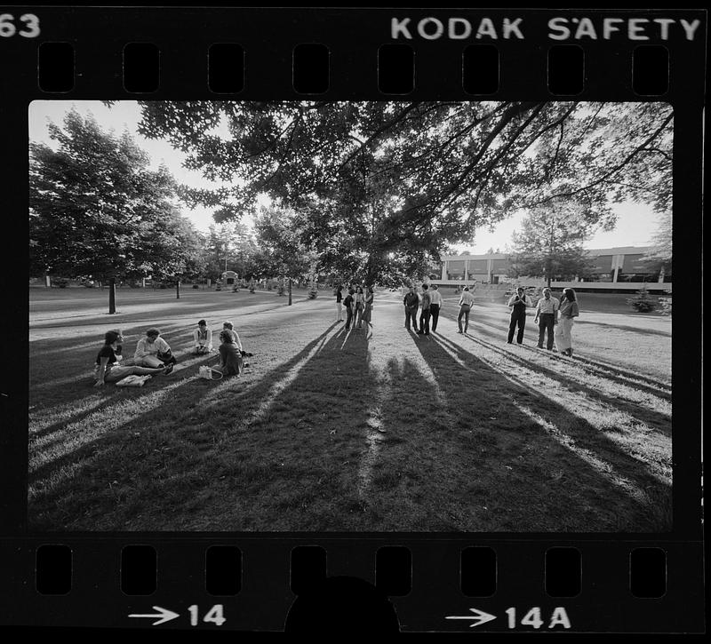 Students gather for evening classes at Dean Junior College, Franklin ...