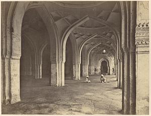 Interior view of unidentified mosque, India