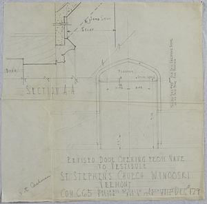 Revised door opening from nave to vestibule