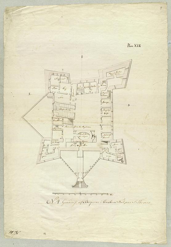 Grundriss af Braquerne [i.e. Baraquerne] i Christians Fort paa St. Thomas : No. 4