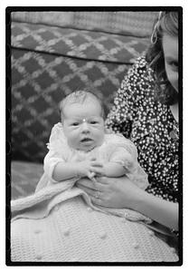 Unidentified baby, possibly in a christening gown