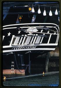 Boston 1986: Stern of USS Constitution in Charlestown Navy Shipyard
