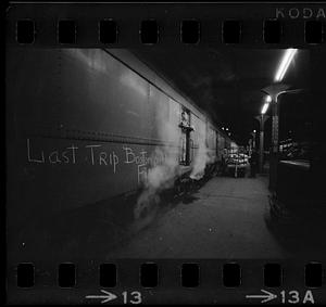 Last run of Boston-New York train leaves South Station, Boston