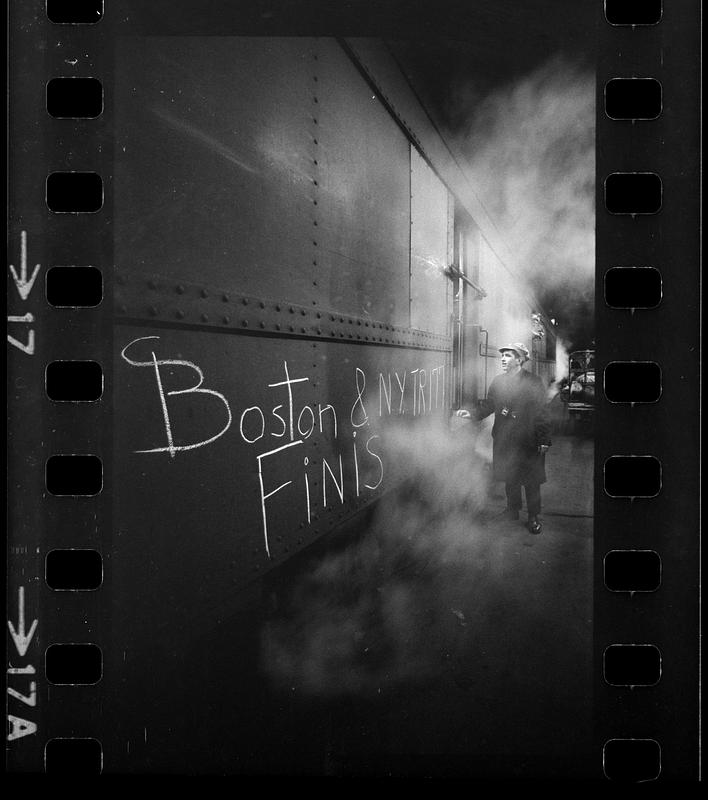 Last run of Boston-New York train leaves South Station, Boston