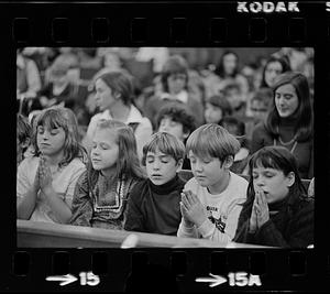 Orphan boys & girls at mass, Brighton