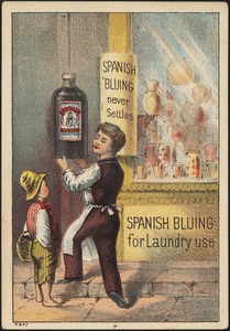 Spanish Bluing never settles, Spanish Bluing for laundry use.