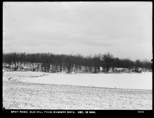 Distribution Department, Low Service Spot Pond Reservoir, Hub Hill from Hammer Neck, Stoneham, Mass., Dec. 15, 1904