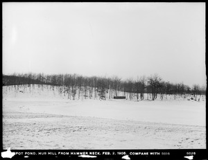 Distribution Department, Low Service Spot Pond Reservoir, Hub Hill from Hammer Neck (compare with No. 5816), Stoneham, Mass., Feb. 2, 1905