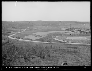 Wachusett Reservoir, South Dike, from Carville's Hill (compare with Nos. 5572, 5611, 5707, 5791), Boylston; Clinton, Mass., Mar. 31, 1905
