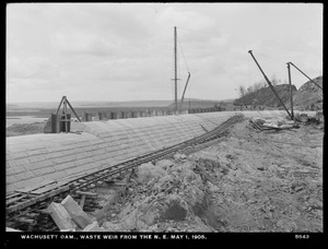 Wachusett Dam, dam and waste weir, from the northeast, Clinton, Mass., May 1, 1905