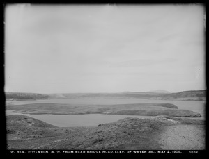 Wachusett Reservoir, northwesterly from Scar Bridge Road, elevation of water 350, Boylston, Mass., May 2, 1905