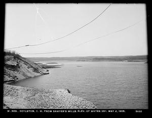 Wachusett Reservoir, southwesterly from Sawyer's Mills, elevation of water 350, Boylston, Mass., May 2, 1905