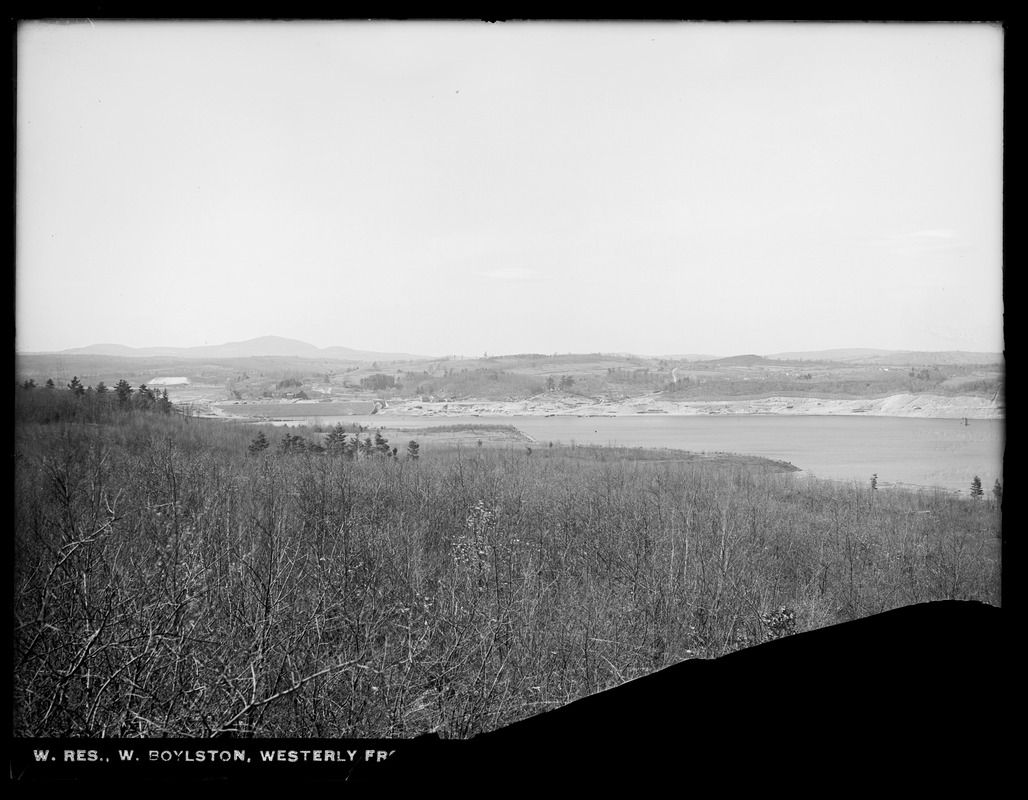 Wachusett Reservoir, westerly from Pine Hill, elevation of water 350 (compare with No. 5495), West Boylston, Mass., May 2, 1905