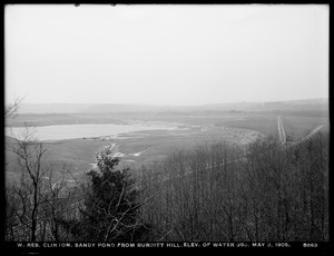 Wachusett Reservoir, Sandy Pond from Burditt Hill, elevation of water 350, Clinton, Mass., May 3, 1905