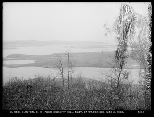 Wachusett Reservoir, southwesterly from Burditt Hill, elevation of water 350, Clinton, Mass., May 3, 1905