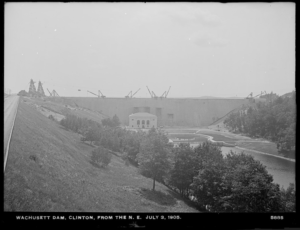 Wachusett Dam, from the northeast, Clinton, Mass., Jul. 3, 1905