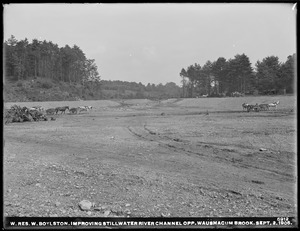 Wachusett Reservoir, Stillwater River Channel during improvement, opposite Waushacum Brook, West Boylston, Mass., Sep. 2, 1905