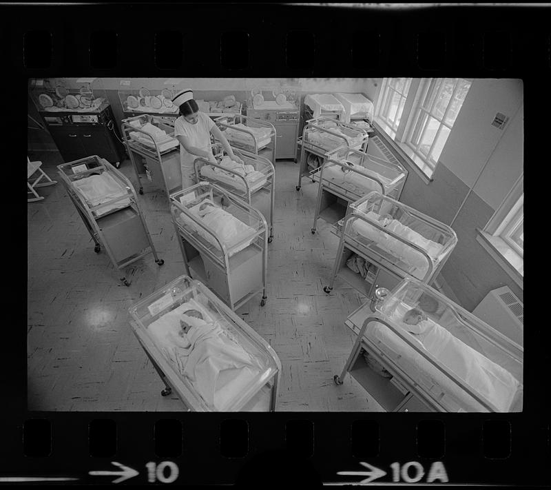 Newborn infants at hospital, Waltham