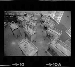 Newborn infants at hospital, Waltham