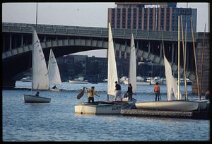 Sailboats and Longfellow Bridge, Charles River Basin, Boston
