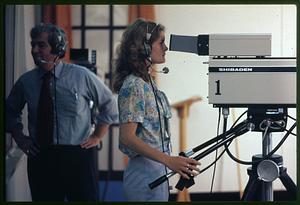 Student learns television at Boston University School of Public Communication, Boston